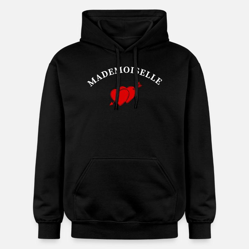mademoiselle cœur flèche - Sweat à capuche Softstyle® Gildan Unisexe - noir