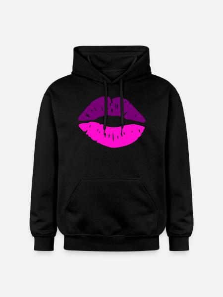 Lips Kiss - Gildan Unisex Softstyle® Midweight Hoodie - black