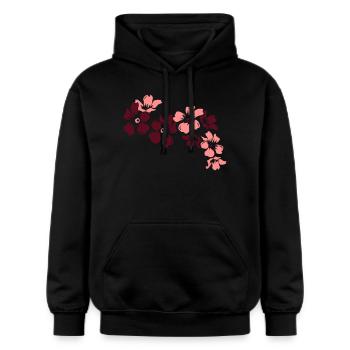 blumen - Gildan Unisex Softstyle® Midweight Hoodie - Schwarz - Vorne - Marisol (170cm) & Nik (191cm)