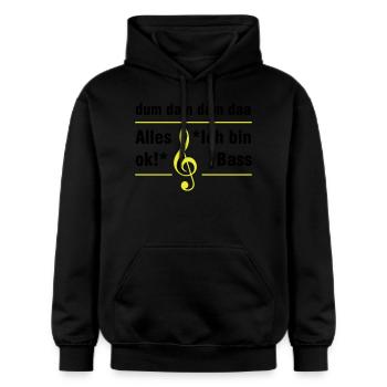 Bass - Gildan Unisex Softstyle® Midweight Hoodie - Schwarz - Vorne - Marisol (170cm) & Nik (191cm)
