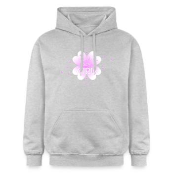 baby girl - Gildan Unisex Softstyle® Midweight Hoodie - Hellgrau meliert - Vorne - Liana (172cm) & Jaron (178cm)