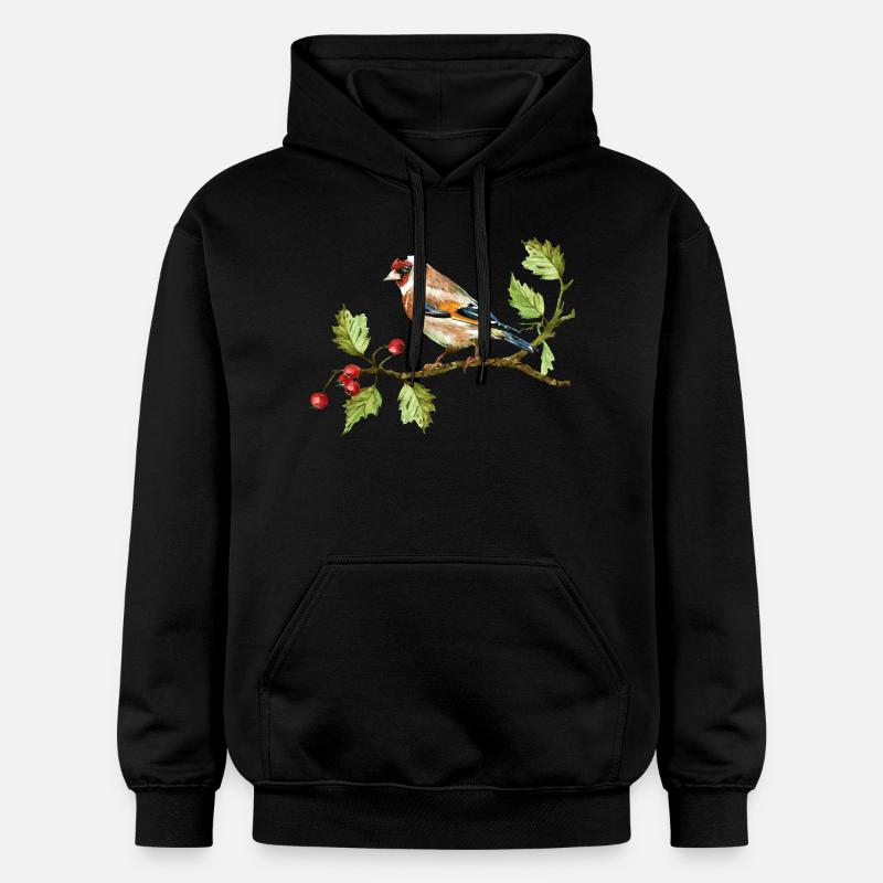 Bunter Vogel - Gildan Unisex Softstyle® Midweight Hoodie - Schwarz