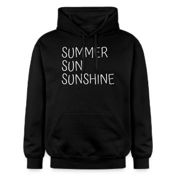 Summer Sun Sunshine Sommer Sonne Sonnenschein - Gildan Unisex Softstyle® Midweight Hoodie - Schwarz - Vorne - Marisol (170cm) & Nik (191cm)