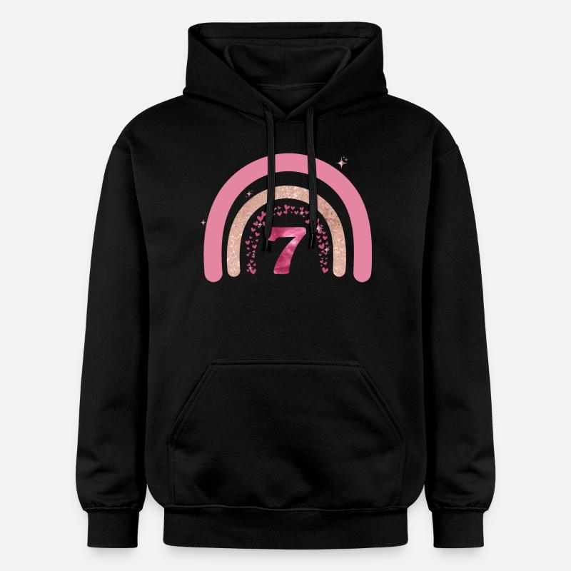 7e anniversaire rainbow rose - Sweat à capuche Softstyle® Gildan Unisexe - noir