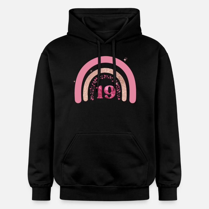 19e anniversaire rainbow rose - Sweat à capuche Softstyle® Gildan Unisexe - noir