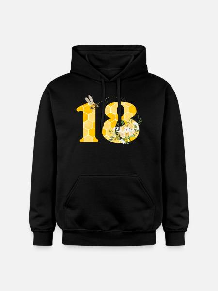 18th Anniversary Bee - Gildan Unisex Softstyle® Midweight Hoodie - black