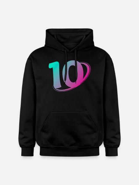 Nummer 10 mehrfarbig - Gildan Unisex Softstyle® Midweight Hoodie - Schwarz