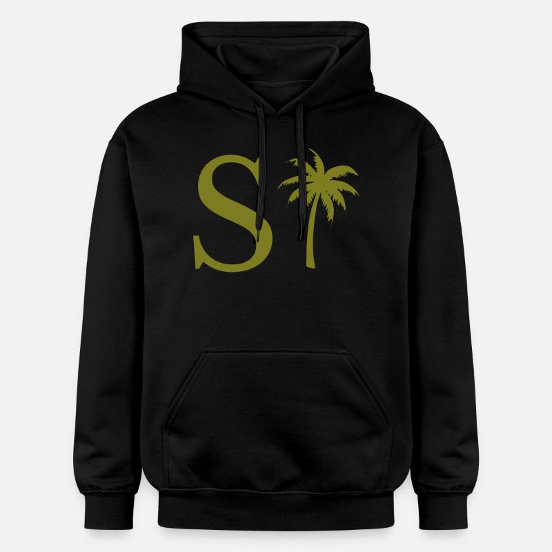Lettre s vert Palm - Sweat à capuche Softstyle® Gildan Unisexe - noir