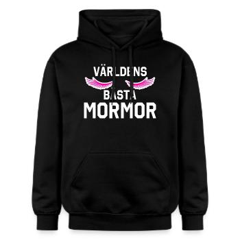 Världens bästa mormor - Gildan Unisex Softstyle® Midweight Hoodie - Schwarz - Vorne - Marisol (170cm) & Nik (191cm)