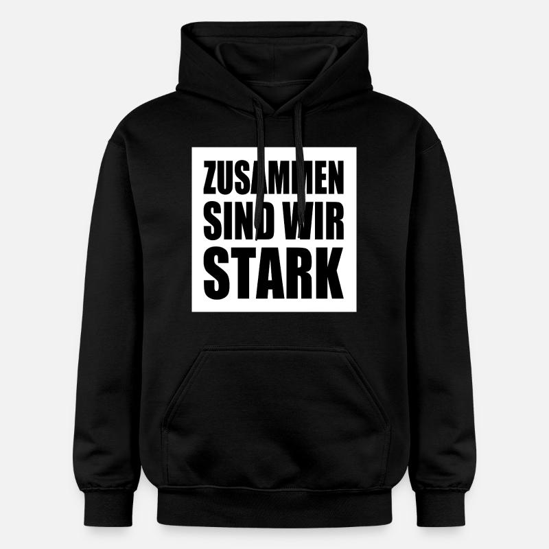 zusammen sind wir stark - Gildan Unisex Softstyle® Midweight Hoodie - Schwarz
