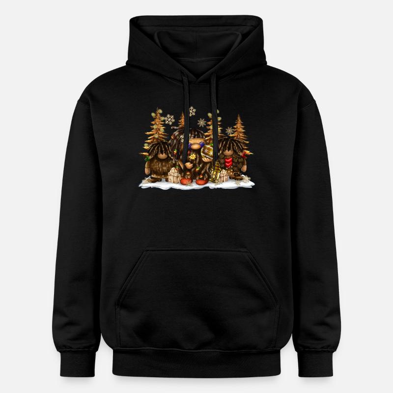 Noël Afro Gnome - Sweat à capuche Softstyle® Gildan Unisexe - noir