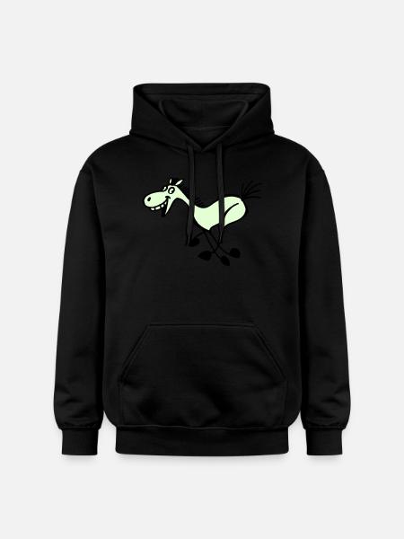 Beklopptes Strich Pferd - Gildan Unisex Softstyle® Midweight Hoodie - Schwarz