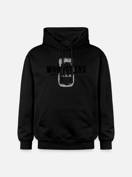 Moonshine + ain't no sunshine - Gildan Unisex Softstyle® Midweight Hoodie - Schwarz