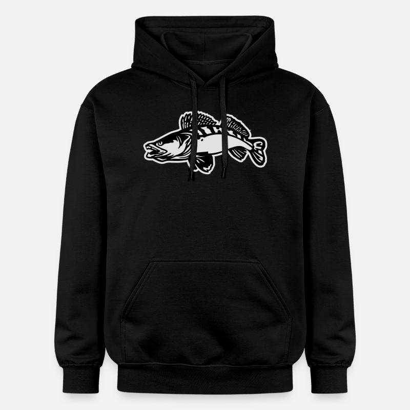 zander1__2c_mit_kontur - Sweat à capuche Softstyle® Gildan Unisexe - noir