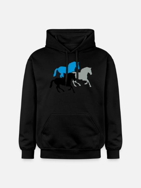 Horses - Gildan Unisex Softstyle® Midweight Hoodie - black