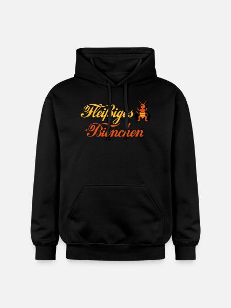 Fleißiges-Bienchen + Biene seitlich - Gildan Unisex Softstyle® Midweight Hoodie - Schwarz