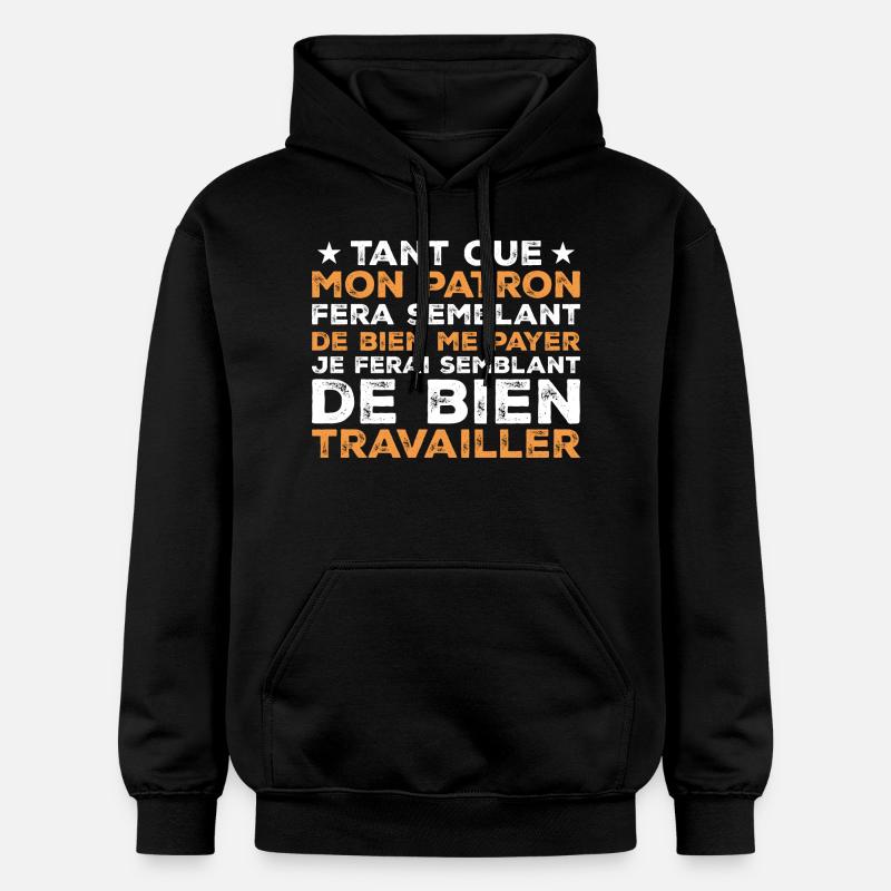 Citation Travail Collègue Humour - Sweat à capuche Softstyle® Gildan Unisexe - noir
