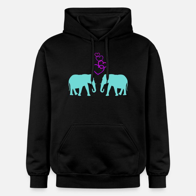 Amour d’éléphant 02 - Sweat à capuche Softstyle® Gildan Unisexe - noir