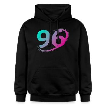 Numéro 96 multicolore - Sweat à capuche Softstyle® Gildan Unisexe - noir - Devant - Marisol (170cm) & Nik (191cm)
