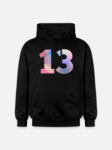 Colorful Number 13 - Gildan Unisex Softstyle® Midweight Hoodie - black