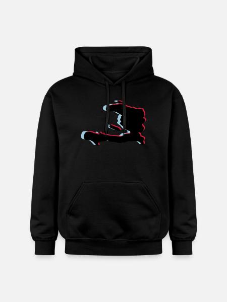 3d anaglyph HAITI green - Gildan Unisex Softstyle® Midweight Hoodie - black