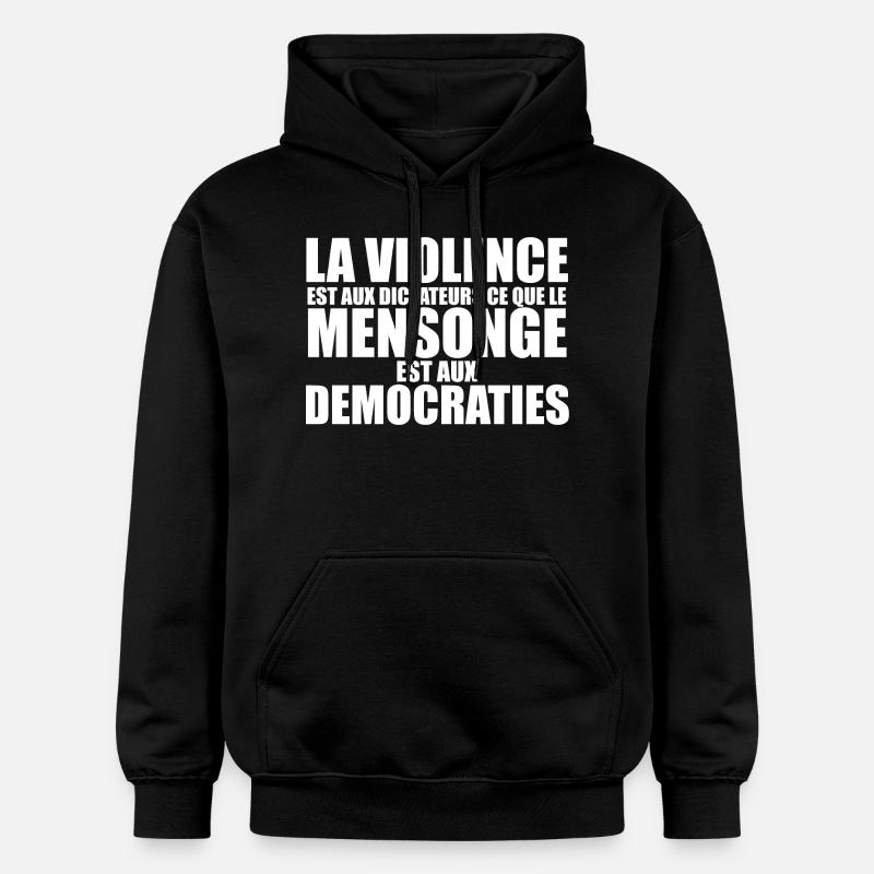 mensonge democratrique - Sweat à capuche Softstyle® Gildan Unisexe - noir