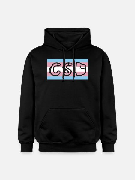 Trans Pride Flag CSD - Gildan Unisex Softstyle® Midweight Hoodie - black