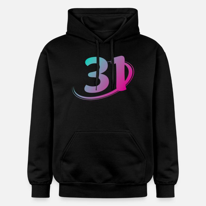 Nummer 31 mehrfarbig - Gildan Unisex Softstyle® Midweight Hoodie - Schwarz