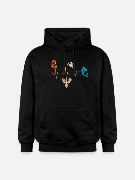 Syke lohikäärme feeniks griffin merenneito - Gildan Unisex Softstyle® Midweight huppari - musta