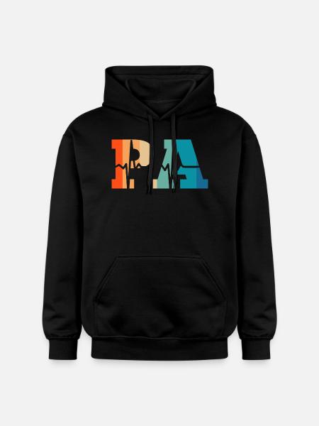 Heartbeat retro physician assistant - Gildan Unisex Softstyle® Midweight Hoodie - black