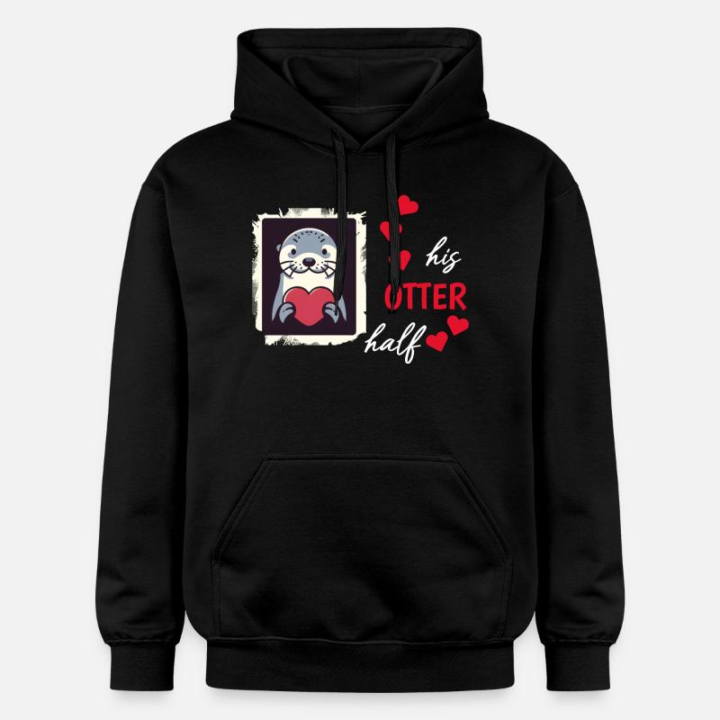 Otter half liebe geschenk - Gildan Unisex Softstyle® Midweight Hoodie - Schwarz