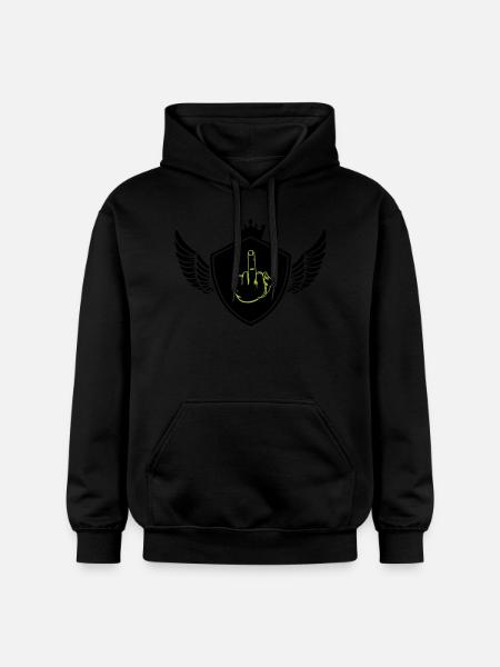 wappen mittelfinger - Gildan Unisex Softstyle® Midweight Hoodie - Schwarz