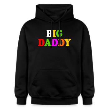 Big daddy - Gildan Unisex Softstyle® Midweight Hoodie - Schwarz - Vorne - Marisol (170cm) & Nik (191cm)