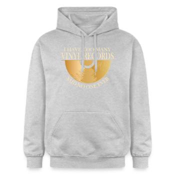 Zu Viele Vinylplatten Sagt Niemand Jemals - Gildan Unisex Softstyle® Midweight Hoodie - Hellgrau meliert - Vorne - Liana (172cm) & Jaron (178cm)