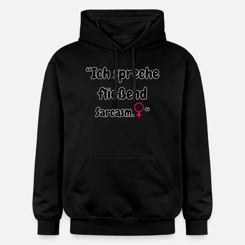 « Je parle sarcasme » - Sweat à capuche Softstyle® Gildan Unisexe - noir