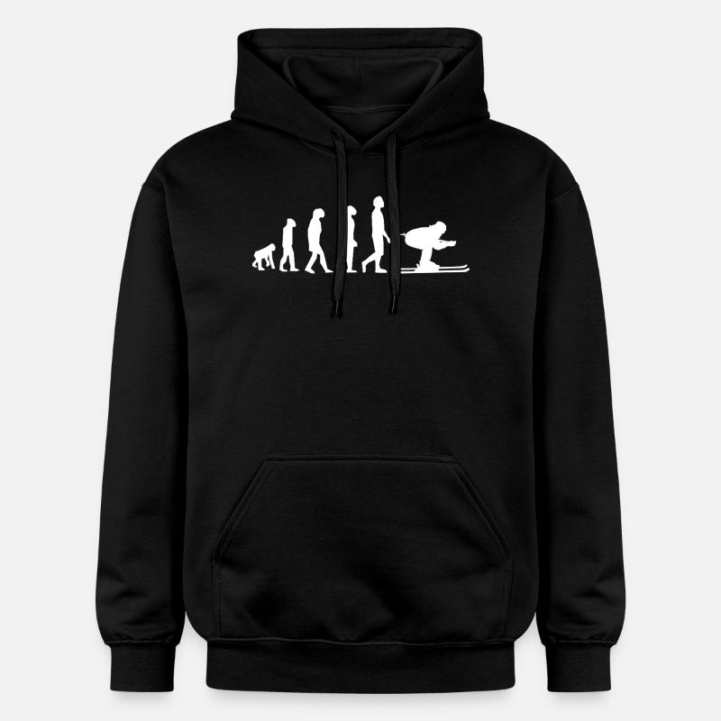 Evolution Ski / Entwicklung - Gildan Unisex Softstyle® Midweight Hoodie - Schwarz