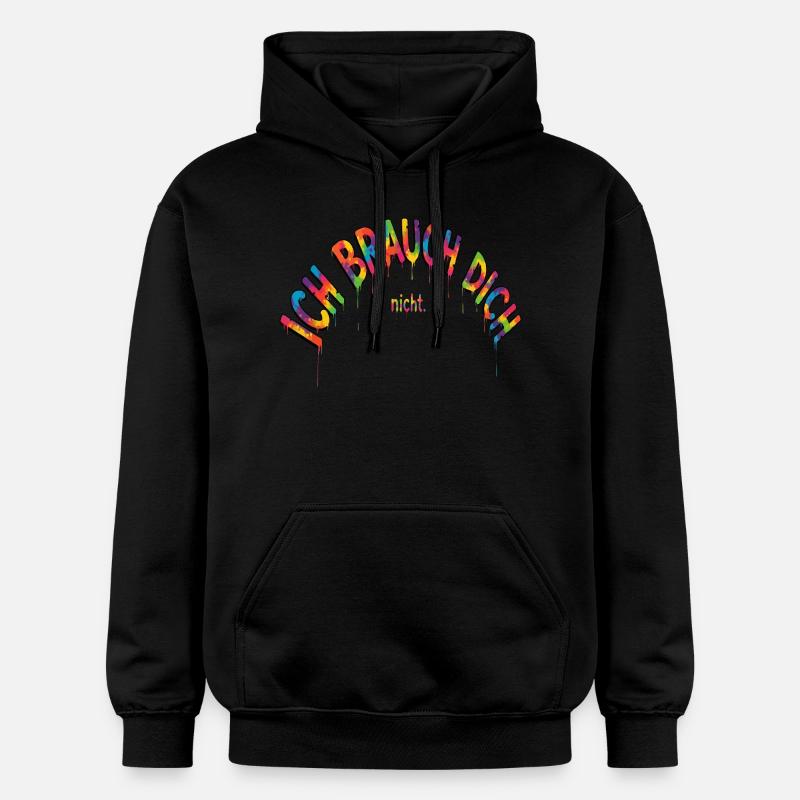 Ich brauch dich nicht - Sweat à capuche Softstyle® Gildan Unisexe - noir
