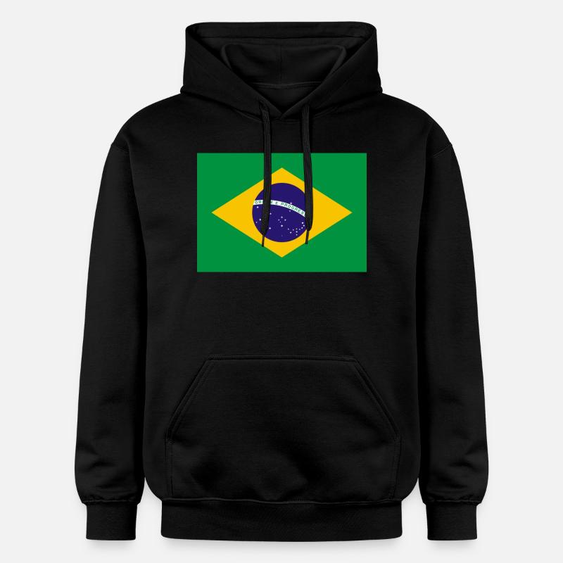Brésil drapeau bannière - Sweat à capuche Softstyle® Gildan Unisexe - noir