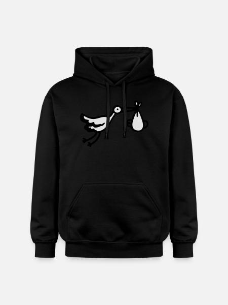 Stork + Baby - Gildan Unisex Softstyle® Midweight Hoodie - black