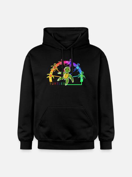 Turtles - Turtles, Baby Turtles - Gildan Unisex Softstyle® Midweight Hoodie - black
