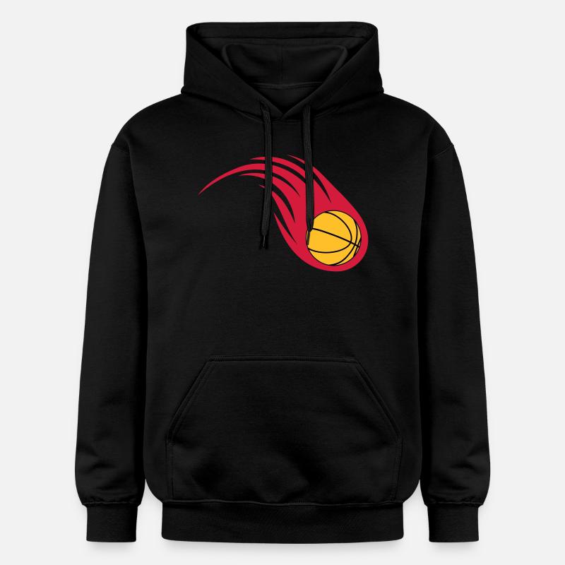 boule de feu de basket-ball - Sweat à capuche Softstyle® Gildan Unisexe - noir
