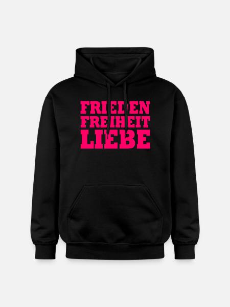 Frieden freiheit liebe - Gildan Unisex Softstyle® Midweight Hoodie - Schwarz