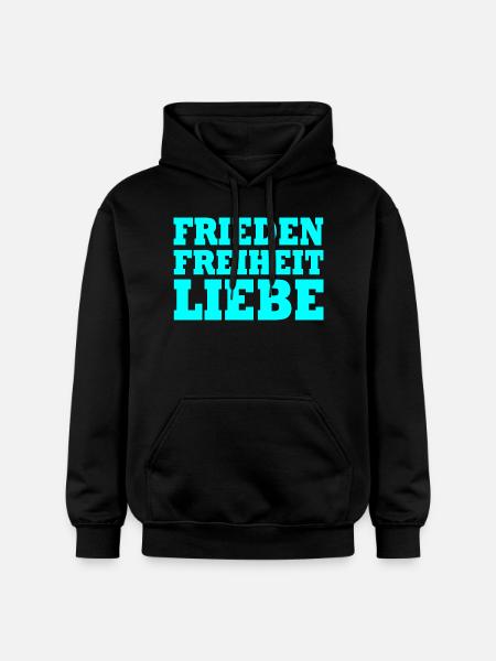 Frieden freiheit liebe - Gildan Unisex Softstyle® Midweight Hoodie - Schwarz