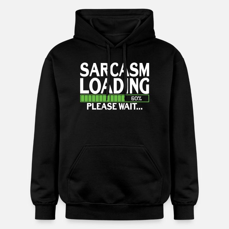 Sarcasm Loading please wait - Gildan Unisex Softstyle® Midweight Hoodie - black