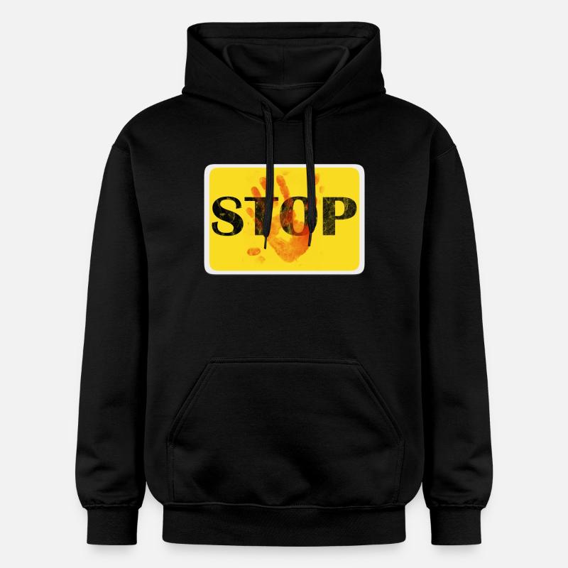 Conception de panneaux - STOP. - Sweat à capuche Softstyle® Gildan Unisexe - noir