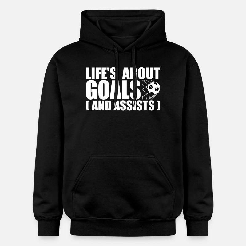 Life's about goals and assists - Sweat à capuche Softstyle® Gildan Unisexe - noir