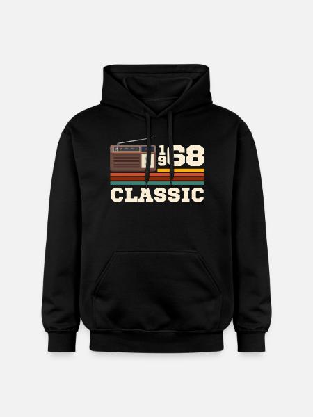 Anniversary 1968 retro classic - Gildan Unisex Softstyle® Midweight Hoodie - black