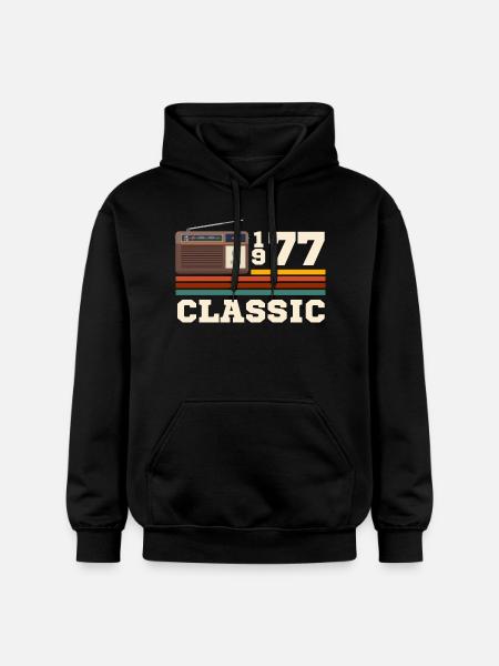 Anniversary 1977 retro classic - Gildan Unisex Softstyle® Midweight Hoodie - black