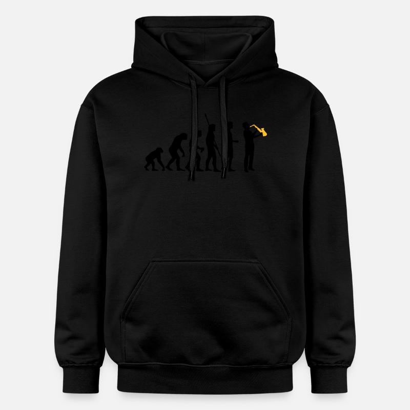 evolution_saxophon_a_2 - Sweat à capuche Softstyle® Gildan Unisexe - noir