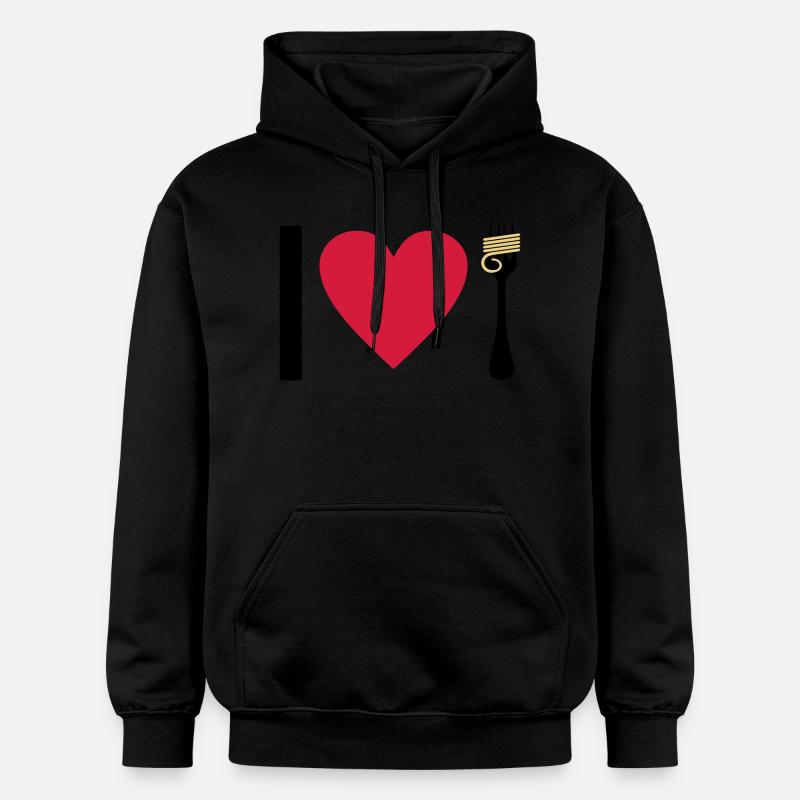I love Pasta - Sweat à capuche Softstyle® Gildan Unisexe - noir
